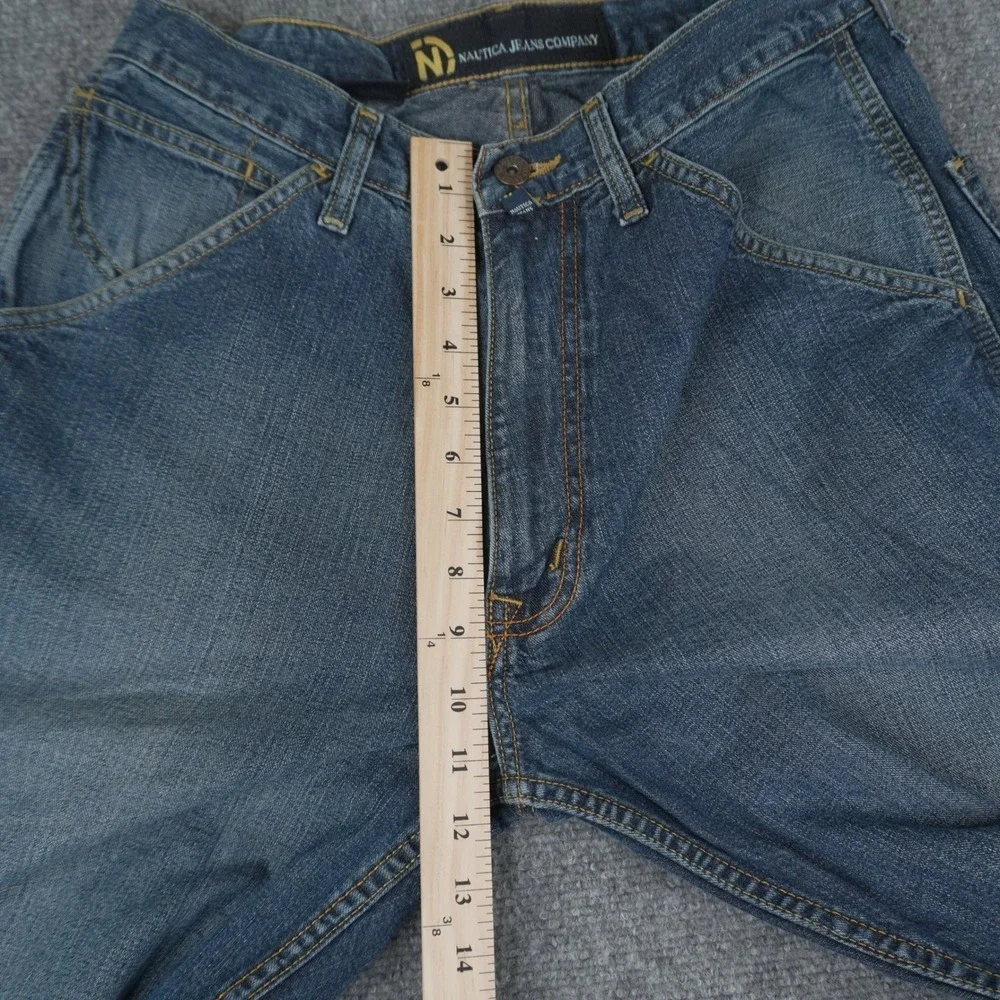 Nautica Jeans Company Carpenter BAGGY Pants Mens 30x32 Denim Utility Hammer Loop